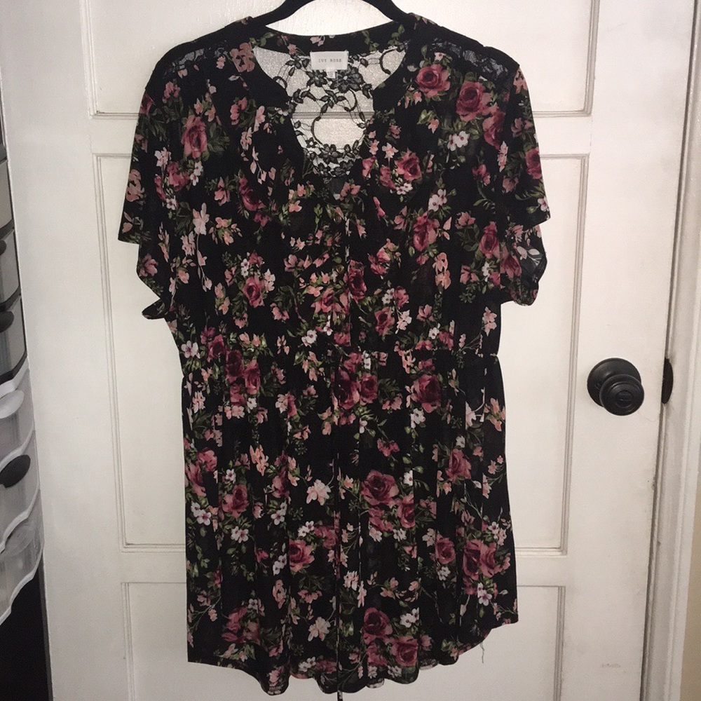 Babydoll ruffle sheer top